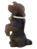 RUSSIAN CARVED AGATE AND 14K GOLD ENAMEL DOG FIGURINE PIC-1