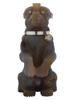 RUSSIAN CARVED AGATE AND 14K GOLD ENAMEL DOG FIGURINE PIC-2