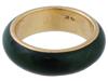 VINTAGE 14K GOLD DARK GREEN JADE STONE BAND RING PIC-0