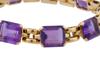 VINTAGE 14K GOLD AMETHYST STONE LINK BRACELET PIC-3