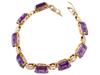 VINTAGE 14K GOLD AMETHYST STONE LINK BRACELET PIC-2