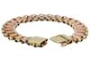 VINTAGE 14K YELLOW AND ROSE GOLD LINK BRACELET PIC-3