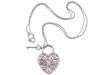 TIFFANY STERLING SILVER FILIGREE HEART KEY PENDANT PIC-0