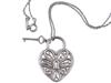 TIFFANY STERLING SILVER FILIGREE HEART KEY PENDANT PIC-1