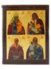 ANTIQUE RUSSIAN ORTHODOX FOUR PART ICON OF VIRGIN MARY PIC-0