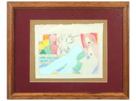 AMERICAN NUDE MIXED MEDIA PAINTING BY TOM WESSELMANN