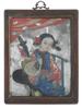 CHINESE QING REVERSE GLASS PAINTING FEMALE PORTRAIT PIC-0