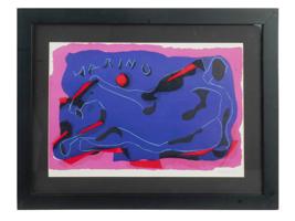 ABSTRACT ITALIAN COLOR LITHOGRAPH BY MARINO MARINI