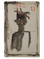 1980S POSTCARD PAINTING BY JEAN MICHEL BASQUIAT