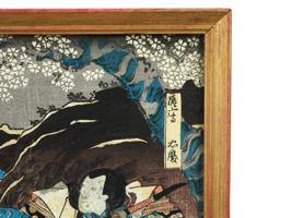 ANTIQUE JAPANESE WOODBLOCK BY UTAGAWA KUNIYOSHI