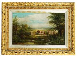 ANTIQUE 19TH C BRITISH OIL PAINTING BY B. WERREN