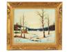 POST IMPRESSIONIST OIL PAINTING WINTER LANDSCAPE PIC-0