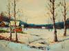 POST IMPRESSIONIST OIL PAINTING WINTER LANDSCAPE PIC-1