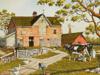 CANADIAN VILLAGE SCENE OIL PAINTING BY C CARSON PIC-1