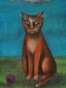 AMERICAN CAT OIL PAINTING BY GERTRUDE ABERCROMBIE PIC-1