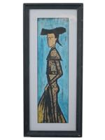 1958 TOREADOR PORTRAIT OIL PAINTING BY BERNARD BUFFET