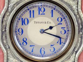 ANTIQUE GILT BRONZE ENAMEL TIFFANY CO DESK CLOCK