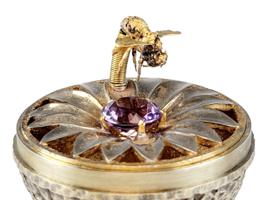 ENGLISH GILT SILVER AMETHYST EGG STUART DEVLIN 1967