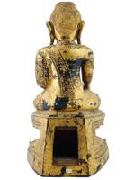 ANTIQUE BURMA GILTWOOD BUDDHA SHRINE FIGURE