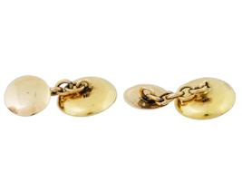 PAIR OF 18KT GOLD AND MOTHER OF PEARL CUFFLINKS IOB