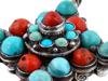 NAVAJO STERLING SILVER TURQUOISE RED CORAL PENDANT PIC-4