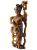 VINTAGE CHINESE CARVED TIGER EYE STONE GUANYIN FIGURE PIC-1