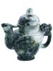 VINTAGE CHINESE CARVED JADE DRAGON MOTIF TEAPOT PIC-0