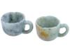 PAIR OF ANTIQUE CHINESE CARVED JADE TEA CUPS PIC-0