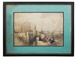 ANTIQUE COLORED LITHOGRAPH JERUSALEM BY DAVID ROBERTS