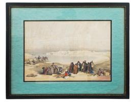 ANTIQUE COLORED LITHOGRAPH SUEZ EGYPT BY DAVID ROBERTS