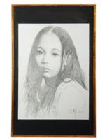 CONTEMPORARY CHINESE DRAWING GIRL PORTRAIT BY AI XUAN