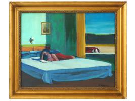 AMERICAN MOTEL OIL PAINTING AFTER EDWARD HOPPER