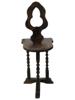 19TH CENTURY ANTIQUE SPANISH CARVED WOOD BOOT STOOL PIC-1