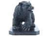 VINTAGE CAST BRONZE SOLID BEAR FIGURINE ON A BASE PIC-2