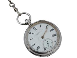 ANTIQUE LANGDON DAVIES STERLING SILVER POCKET WATCH