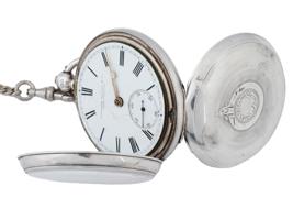 ANTIQUE LANGDON DAVIES STERLING SILVER POCKET WATCH