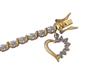 VINTAGE GILT STERLING SILVER GEMSTONE LINK BRACELET PIC-3