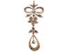 VINTAGE 14K GOLD SPINEL DIAMOND DANGLE PENDANT PIC-0