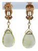 VINTAGE 14K GOLD LEMON QUARTZ DANGLE EARRINGS PIC-1