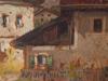 ANTIQUE AUSTRIAN HOUSE OIL PAINTING BY ANTON SCHRODL PIC-1