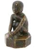 FRENCH GIRL GILT BRONZE SCULPTURE BY PAUL SILVESTRE PIC-0