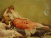 ANTIQUE BRITISH FEMALE PAINTING BY FRED ALBERT SLOCOMBE PIC-1
