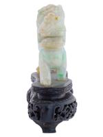 CHINESE HAND CARVED JADE STONE FIGURE OF FOO DOG