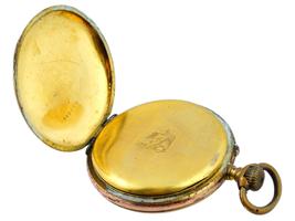 ANTIQUE EL AGUILA GOLD PLATED OPEN FACE POCKET WATCH