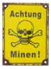 WWII NAZI GERMAN THIRD REICH SKULL ENAMEL IRON SIGN PIC-0