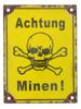 WWII NAZI GERMAN THIRD REICH SKULL ENAMEL IRON SIGN PIC-0