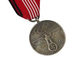 NAZI GERMAN 1936 OLYMPIC MEDAL AND BLOOD ORDER