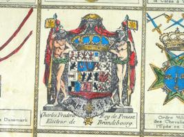 ANTIQUE COLORED LITHOGRAPH TABLE OF COATS OF ARMS