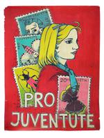 1945 SWISS FOUNDATION PRO JUVENTUTE LITHOGRAPH POSTER