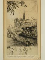 FRENCH PARIS CITYSCAPE ETCHINGS BY PAUL JEFFAY SIGNED